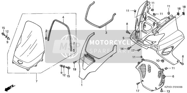 Honda NSS250A 2003 Copertura frontale (NSS2501/NSS250A) per un 2003 Honda NSS250A